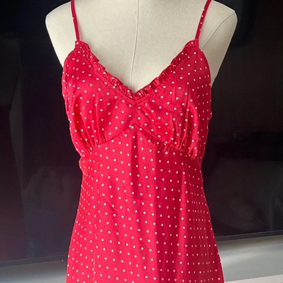 Red Polka Dot Maxi Dress - Picture 2 of 3